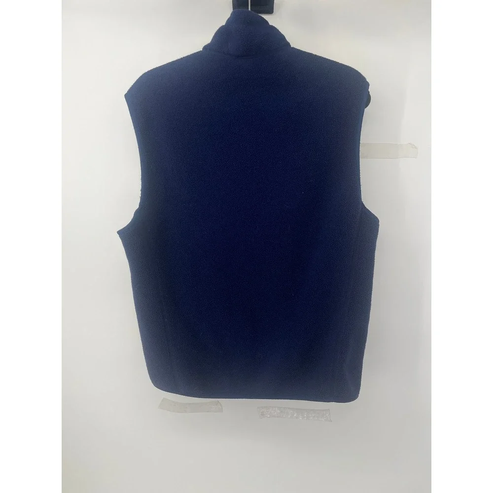 Patagonia Synchilla‎ Fleece Vest Mens Large Navy Blue Full Zip Embroidered